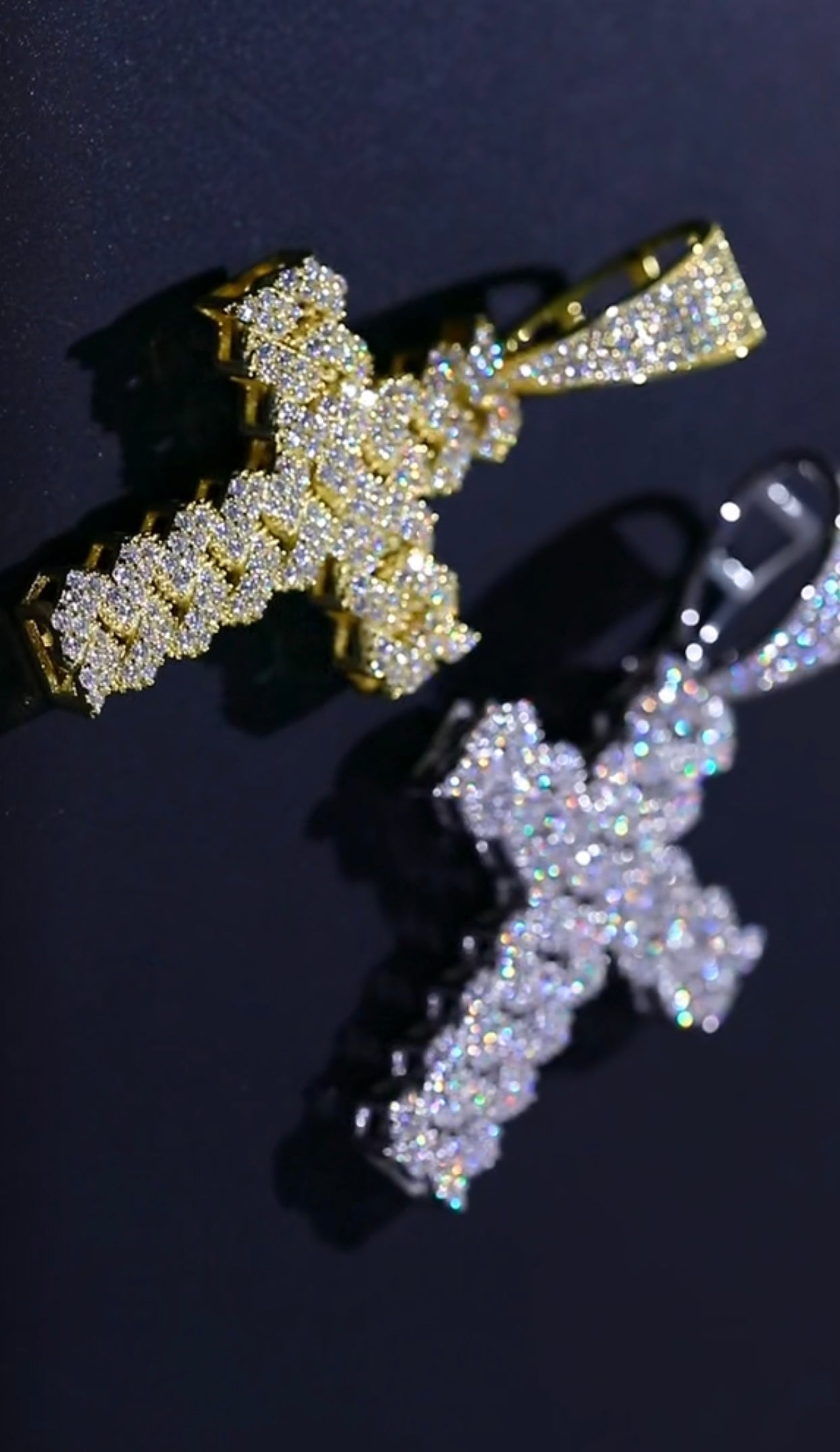 Iced Out Cuban Crucifix Pendant By Diamond District Cartel