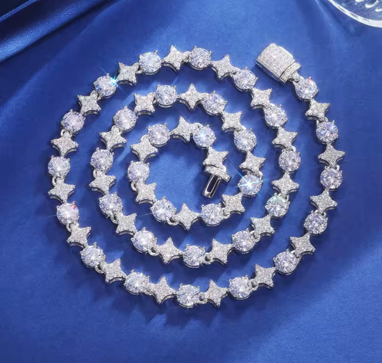 Iced Out Star And Stone Tennis Bracelet By Diamond District Cartel