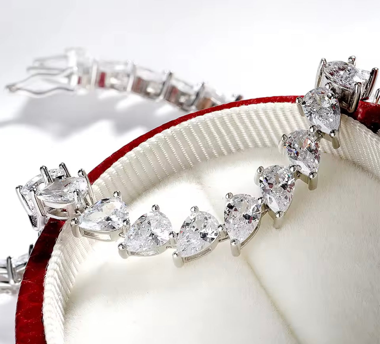 Iced Out Angled Pear Diamond Bracelet By Diamond District Cartel