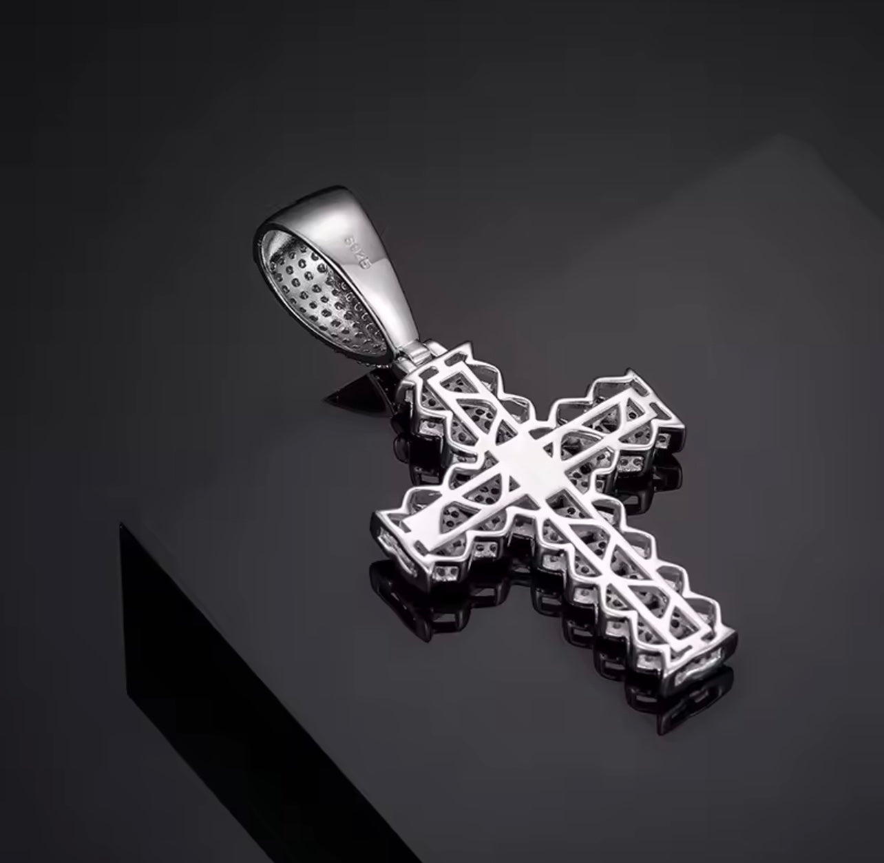 Iced Out Cuban Crucifix Pendant By Diamond District Cartel