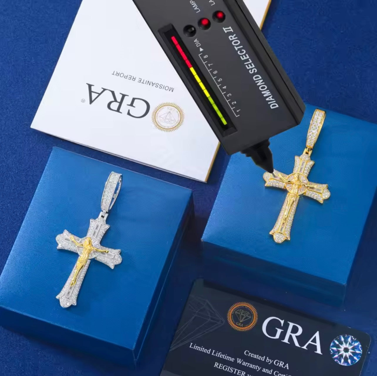 Jesus Crucifix Iced Out VVS Pendant By Diamond District Cartel