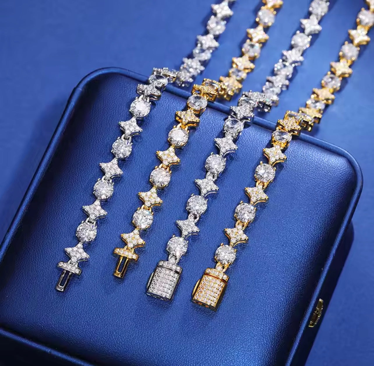 Iced Out Star & Stone Tennis Chain By Diamond District Cartel