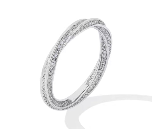Iced Out Helix Band Ring By Diamond District Cartel