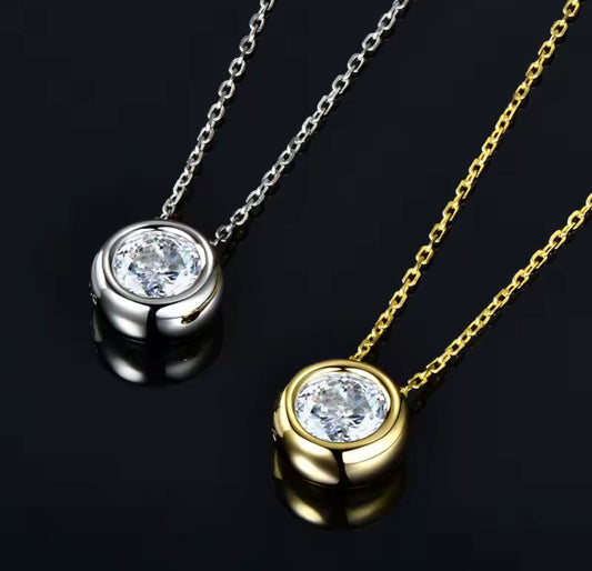 Iced Out Three-Piece Round Cut Necklace & Earring Set By Diamond District Cartel