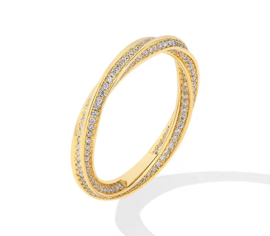 Iced Out Helix Band Ring By Diamond District Cartel