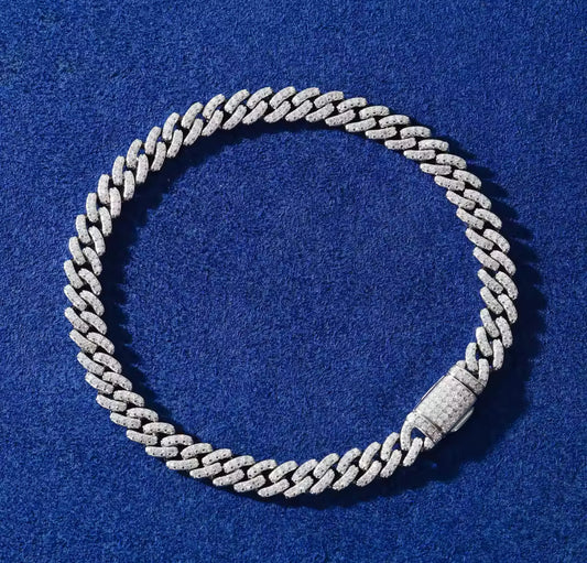 6mm Iced Out Cuban Bracelet By Diamond District Cartel