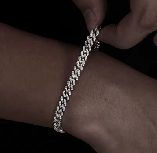 6mm Iced Out Cuban Bracelet By Diamond District Cartel