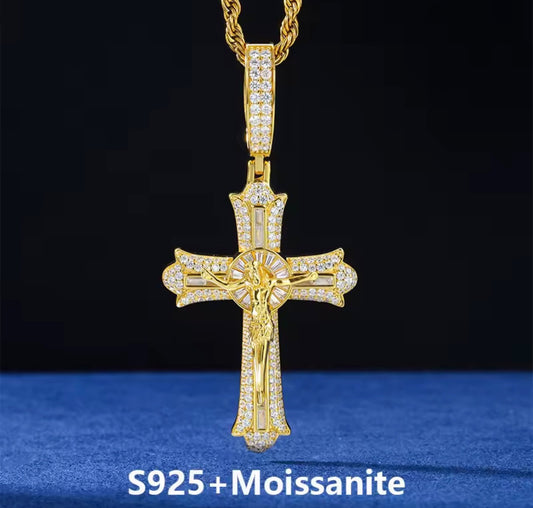 Jesus Crucifix Iced Out VVS Pendant By Diamond District Cartel