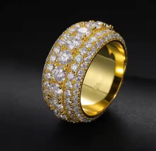 Gentlemen's 3 Row Iced Out Ring By Diamond District Cartel