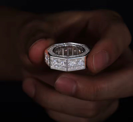 Gentlemen's Iced Out Screw Ring By Diamond District Cartel