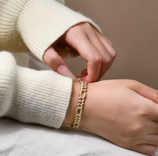 Iced Out Figaro Bracelet By Diamond District Cartel