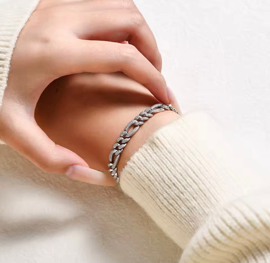 Iced Out Figaro Bracelet By Diamond District Cartel